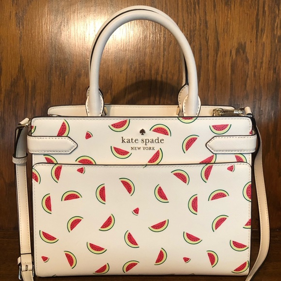 NWT-Kate Spade-SET-Staci-Watermelon Party-Medium Satchel & Large Zip Wallet-$628 - Picture 2 of 16